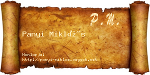 Panyi Miklós névjegykártya