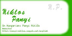 miklos panyi business card